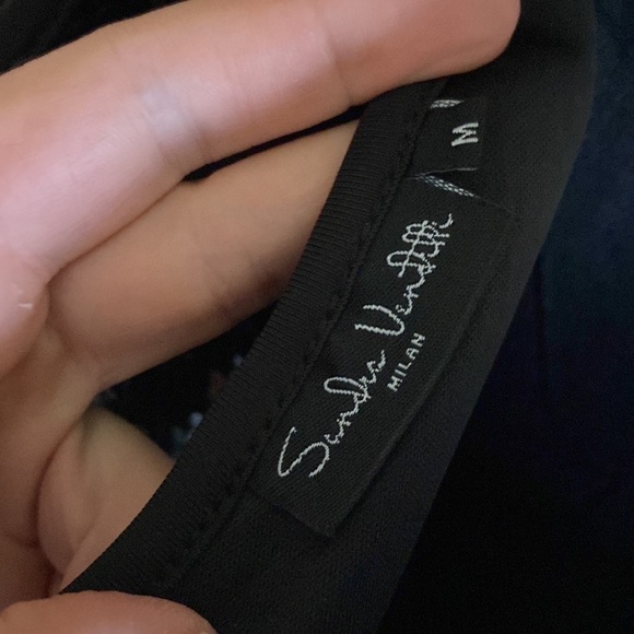 Sandra Venditti Black Sequin Fitted Bodycon Party Sparkle Cocktail Dress Sz M - Picture 11 of 11